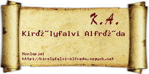 Királyfalvi Alfréda névjegykártya